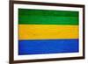 Gabon Flag Design with Wood Patterning - Flags of the World Series-Philippe Hugonnard-Framed Art Print