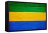 Gabon Flag Design with Wood Patterning - Flags of the World Series-Philippe Hugonnard-Framed Stretched Canvas