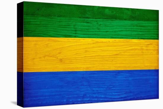 Gabon Flag Design with Wood Patterning - Flags of the World Series-Philippe Hugonnard-Stretched Canvas