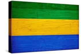 Gabon Flag Design with Wood Patterning - Flags of the World Series-Philippe Hugonnard-Stretched Canvas