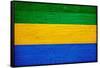 Gabon Flag Design with Wood Patterning - Flags of the World Series-Philippe Hugonnard-Framed Stretched Canvas