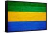 Gabon Flag Design with Wood Patterning - Flags of the World Series-Philippe Hugonnard-Framed Stretched Canvas