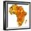 Gabon on Actual Map of Africa-michal812-Framed Premium Giclee Print