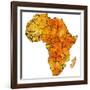 Gabon on Actual Map of Africa-michal812-Framed Art Print