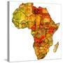 Gabon on Actual Map of Africa-michal812-Stretched Canvas