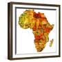 Gabon on Actual Map of Africa-michal812-Framed Premium Giclee Print