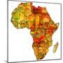 Gabon on Actual Map of Africa-michal812-Mounted Premium Giclee Print