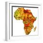 Gabon on Actual Map of Africa-michal812-Framed Art Print