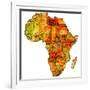 Gabon on Actual Map of Africa-michal812-Framed Art Print