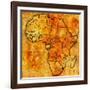 Gabon on Actual Map of Africa-michal812-Framed Art Print