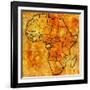 Gabon on Actual Map of Africa-michal812-Framed Art Print