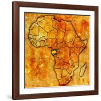 Gabon on Actual Map of Africa-michal812-Framed Art Print