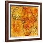 Gabon on Actual Map of Africa-michal812-Framed Art Print