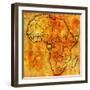 Gabon on Actual Map of Africa-michal812-Framed Art Print