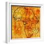 Gabon on Actual Map of Africa-michal812-Framed Art Print