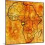 Gabon on Actual Map of Africa-michal812-Mounted Art Print