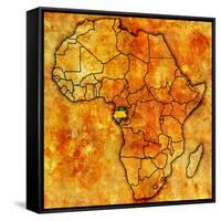 Gabon on Actual Map of Africa-michal812-Framed Stretched Canvas