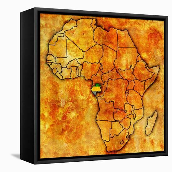 Gabon on Actual Map of Africa-michal812-Framed Stretched Canvas