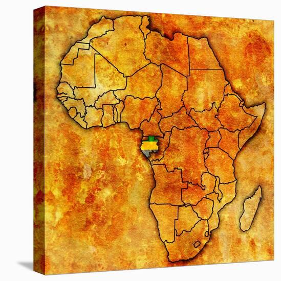 Gabon on Actual Map of Africa-michal812-Stretched Canvas