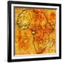 Gabon on Actual Map of Africa-michal812-Framed Art Print