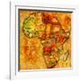 Gabon on Actual Map of Africa-michal812-Framed Art Print