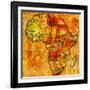 Gabon on Actual Map of Africa-michal812-Framed Art Print