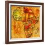 Gabon on Actual Map of Africa-michal812-Framed Art Print