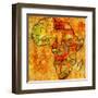 Gabon on Actual Map of Africa-michal812-Framed Art Print