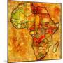 Gabon on Actual Map of Africa-michal812-Mounted Art Print