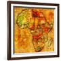 Gabon on Actual Map of Africa-michal812-Framed Art Print