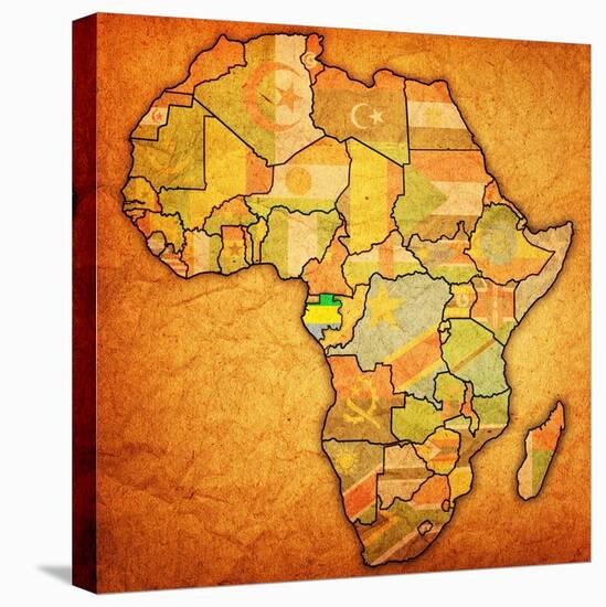 Gabon on Actual Map of Africa-michal812-Stretched Canvas