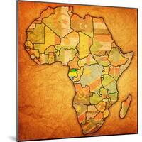Gabon on Actual Map of Africa-michal812-Mounted Art Print