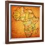 Gabon on Actual Map of Africa-michal812-Framed Art Print