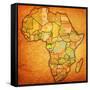 Gabon on Actual Map of Africa-michal812-Framed Stretched Canvas