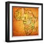 Gabon on Actual Map of Africa-michal812-Framed Art Print