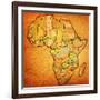 Gabon on Actual Map of Africa-michal812-Framed Art Print