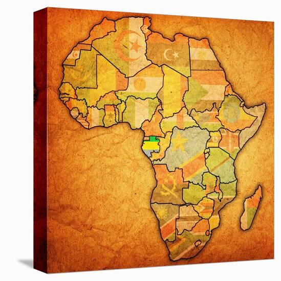 Gabon on Actual Map of Africa-michal812-Stretched Canvas