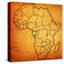 Gabon on Actual Map of Africa-michal812-Stretched Canvas