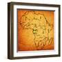 Gabon on Actual Map of Africa-michal812-Framed Art Print