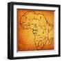 Gabon on Actual Map of Africa-michal812-Framed Art Print