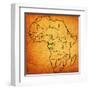 Gabon on Actual Map of Africa-michal812-Framed Art Print