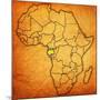 Gabon on Actual Map of Africa-michal812-Mounted Art Print