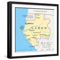 Gabon Political Map-Peter Hermes Furian-Framed Art Print