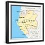 Gabon Political Map-Peter Hermes Furian-Framed Art Print