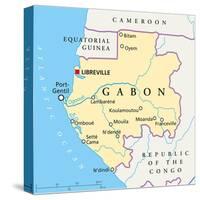 Gabon Political Map-Peter Hermes Furian-Stretched Canvas