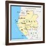 Gabon Political Map-Peter Hermes Furian-Framed Art Print