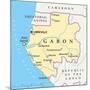 Gabon Political Map-Peter Hermes Furian-Mounted Art Print