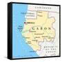 Gabon Political Map-Peter Hermes Furian-Framed Stretched Canvas