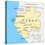 Gabon Political Map-Peter Hermes Furian-Stretched Canvas