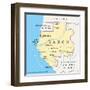 Gabon Political Map-Peter Hermes Furian-Framed Art Print